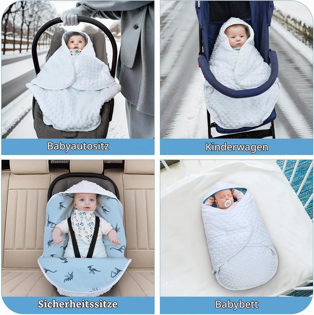 Einschlagdecke Babyschale für Winter Buggy Universal Fusssack Babydecke Baumwolle Baby Pucksack für