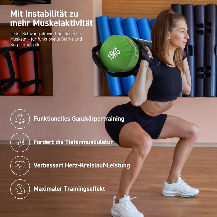MSPORTS Power Bag Premium 5-30 kg Fitness Bag - Sandsack für Functional Fitness Gewichtssack 15 kg