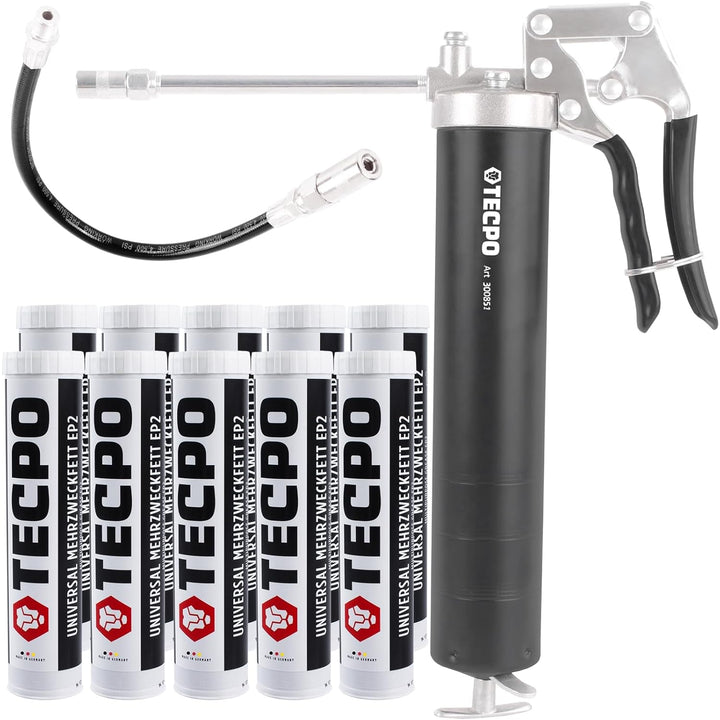 Einhand Fettpresse Handfettpresse + Mehrzweckfett EP2 Lithium Fett 10x400g
