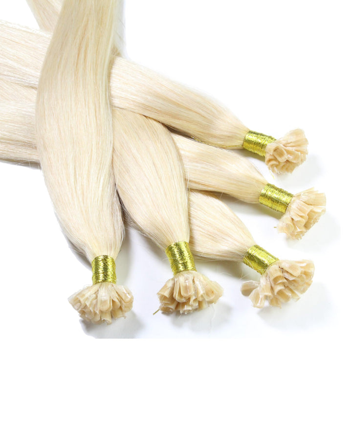 hair2heart Extensions Echthaar Bondings Glatt - 200 Strähnen 0.5g 40cm Lichtblond 