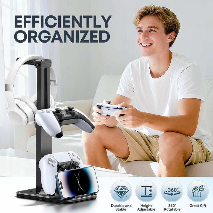 Controller Halter & Headset Halterung, universeller Controller Ständer für Telefon/Headset/Gaming Co