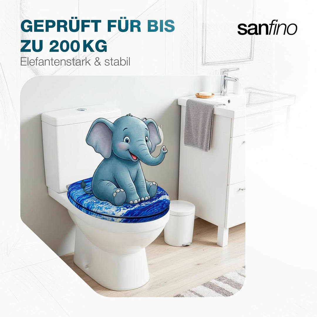 Premium WC Sitz mit Absenkautomatik – hochwertige Toilettendeckel aus Holz, viele bunte Motive, hohe