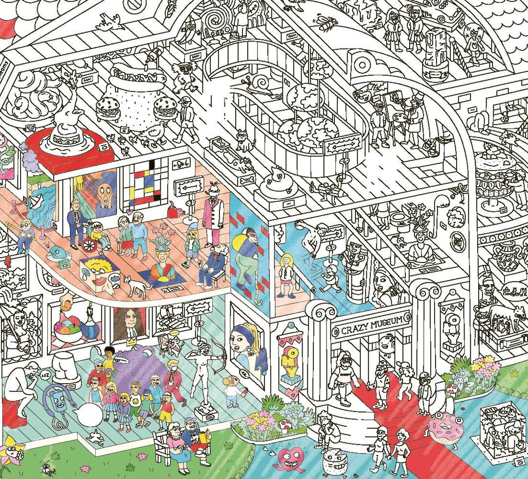 Poster géant à colorier crazy museum by omy, Museum