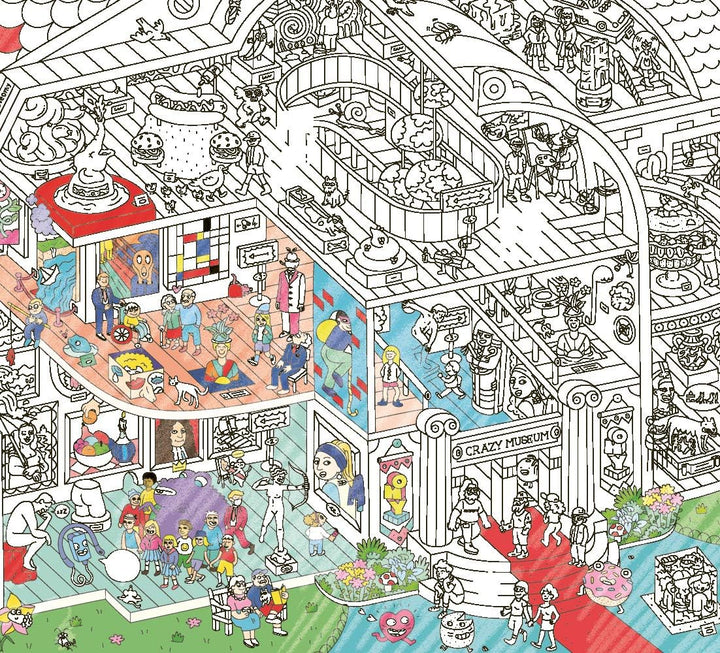 Poster géant à colorier crazy museum by omy, Museum