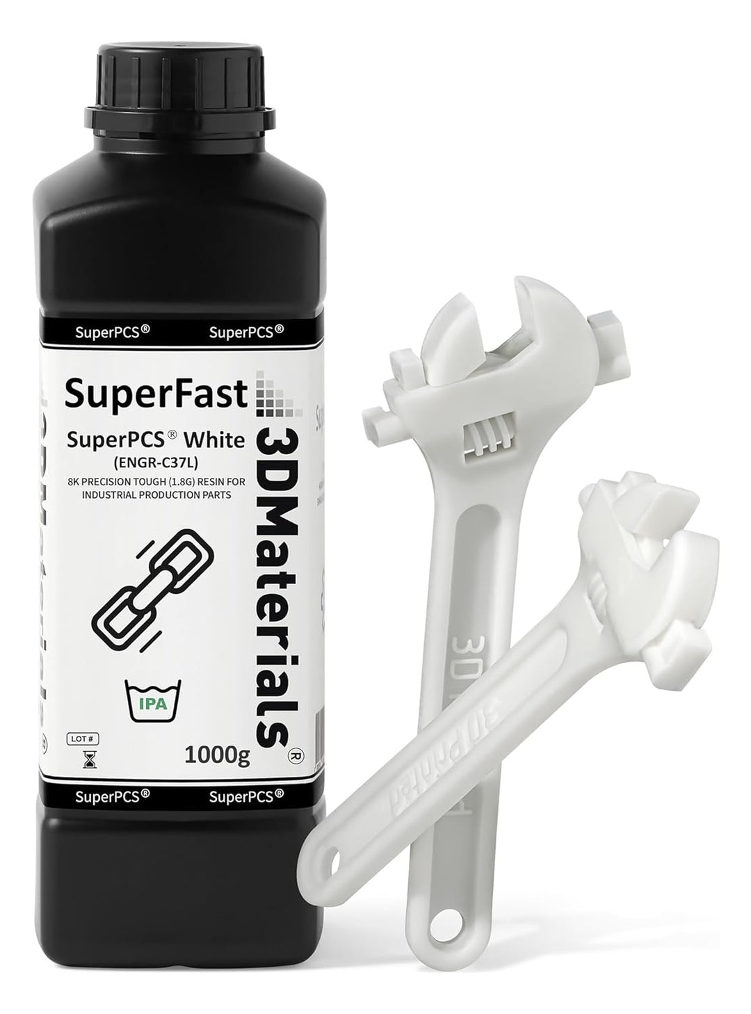 SuperPCS 3D-Drucker Harz, härtestes und schnellstes, 50 µm, 1,8 GPA, Druck in 1,5 Sek., Hergestellt