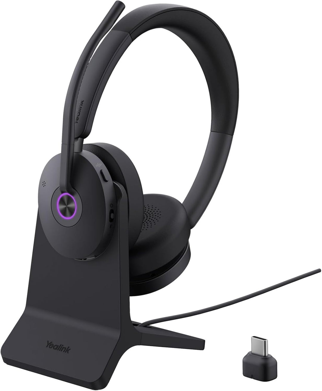 Yealink BH74 Kabelloses Headset mit Ständer, 6-Mikrofon-Hybrid-ANC, Teams Premium Open Office-Zertif