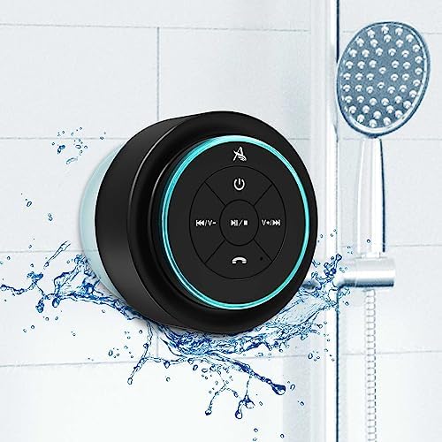 Xleader Dusche Bluetooth Lautsprecher Klein Musikbox, Wasserdicht Bluetooth Lautsprecher mit Saugnap