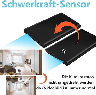 TANGMI Kleine Kamera, 1080P HD 5000mAh Mini HD Kamera, Gravitationssensor Powerbank Kamera mit Nacht