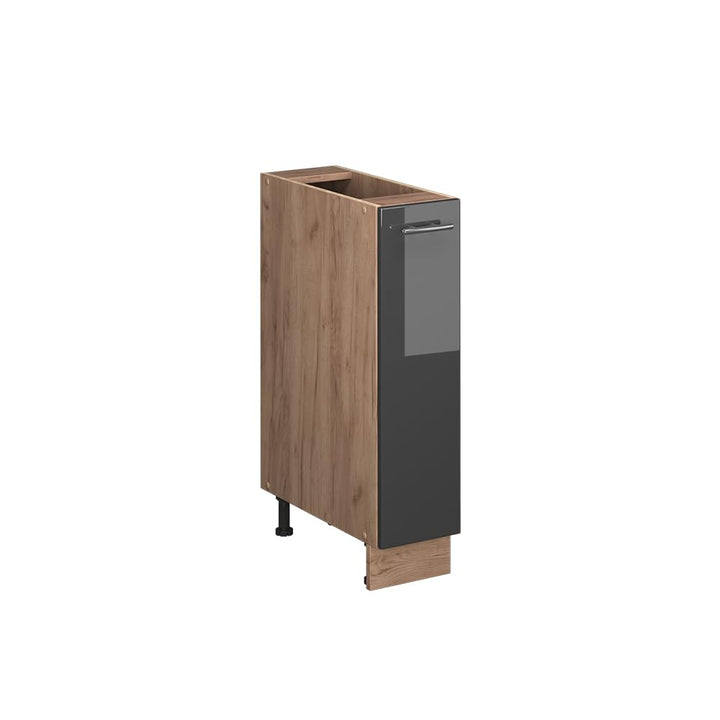 Vicco Apothekerschrank Fame-Line, Anthrazit Hochglanz/Goldkraft Eiche, 20 cm ohne Arbeitsplatte, zur