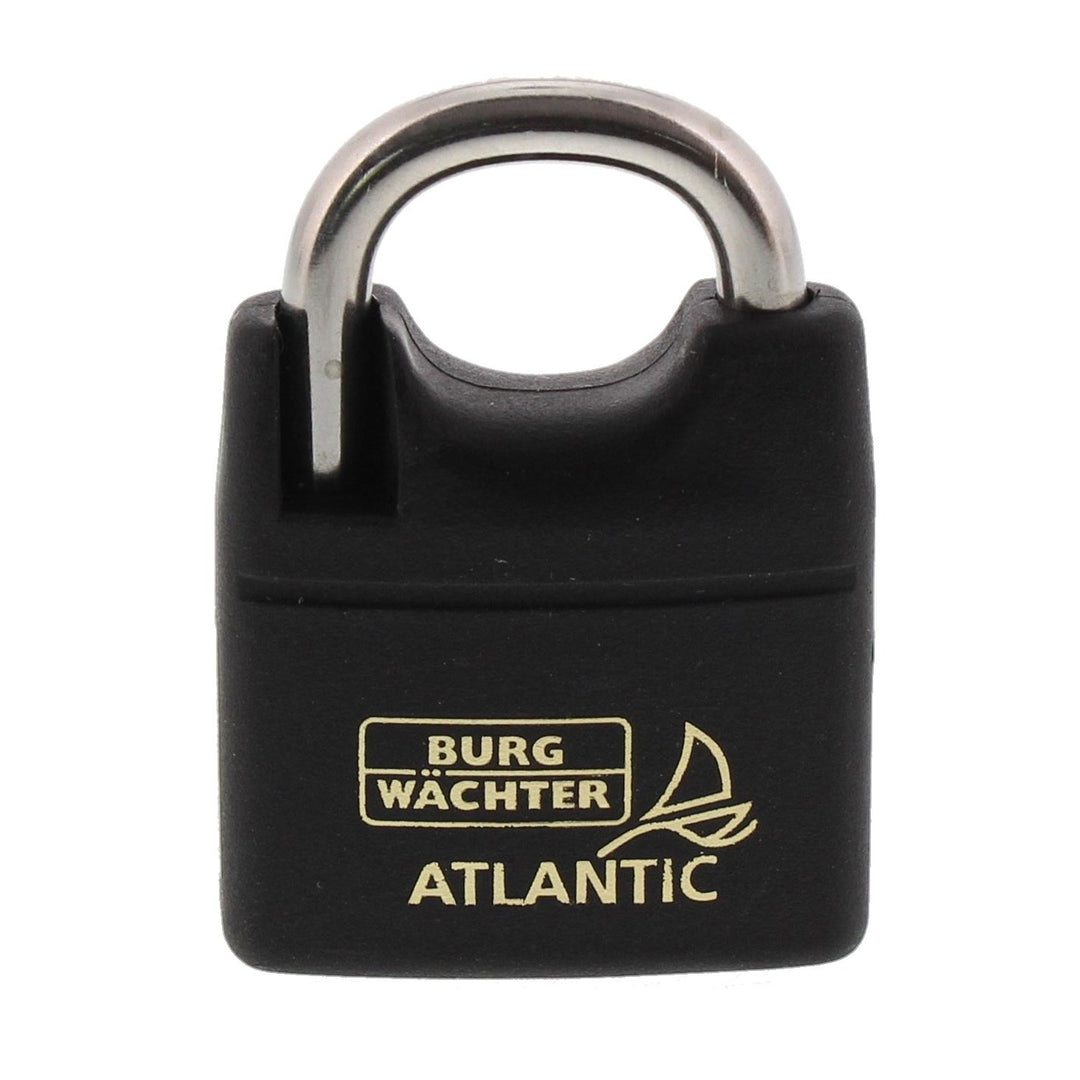 Burg-Wächter Vorhängeschloss, 6 mm Bügelstärke, 2 Schlüssel, Atlantic 217 F 40 Ni SB, Black normal,