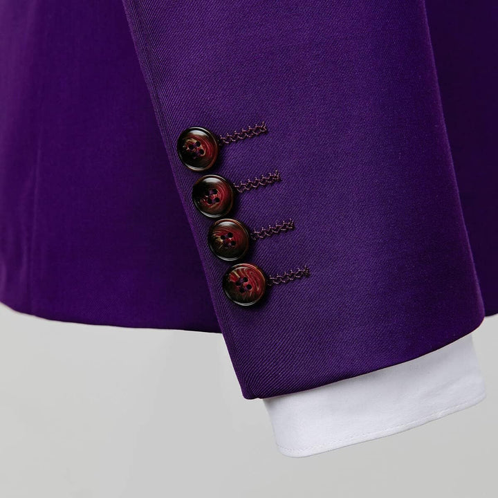 Herren Anzug 3-teilig Slim Fit Einreihig Zwei Knöpfe Hochzeit Smoking Anzug Blazer Weste Hose, S Vio