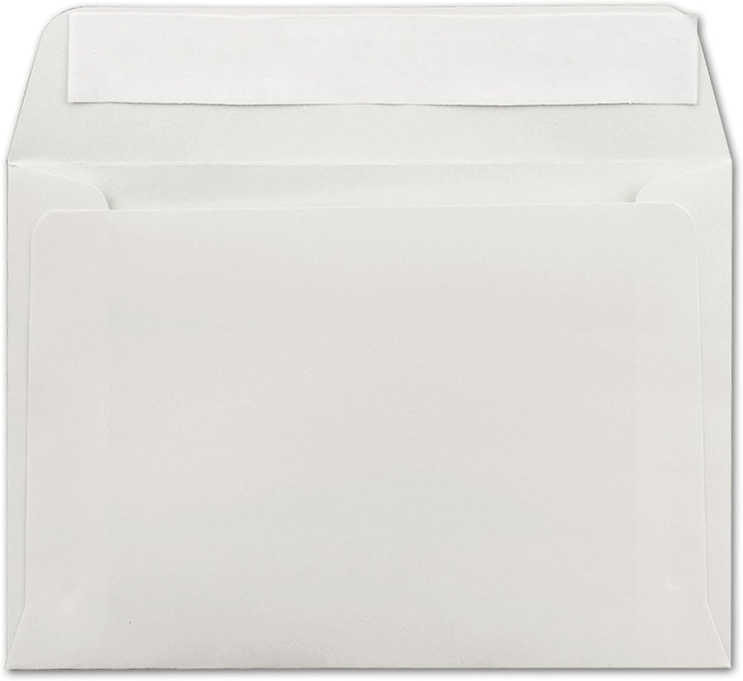 150x Briefumschläge Hell-Grau DIN C6 Format 11,4 x 16,2 cm - Haftklebung - Kuverts ohne Fenster - We