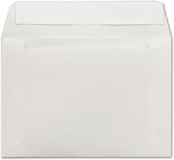 150x Briefumschläge Hell-Grau DIN C6 Format 11,4 x 16,2 cm - Haftklebung - Kuverts ohne Fenster - We