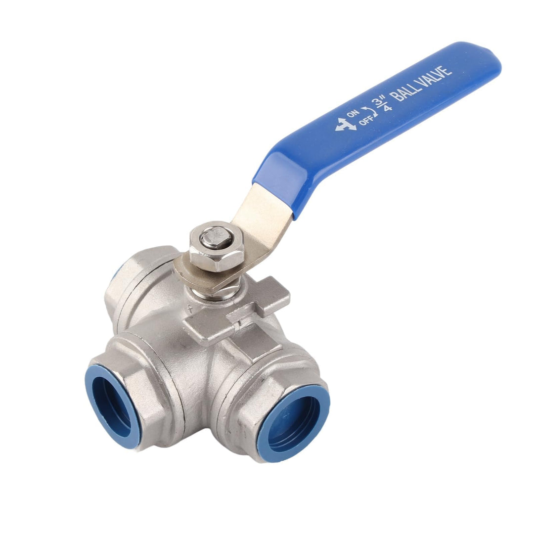 TOPINCN 3-Wege Kugelhahn Edelstahl SUS304 Rohr Dreiwege T-Typ Ventil Innengewinde 3/4 "DN20 Mit Verr