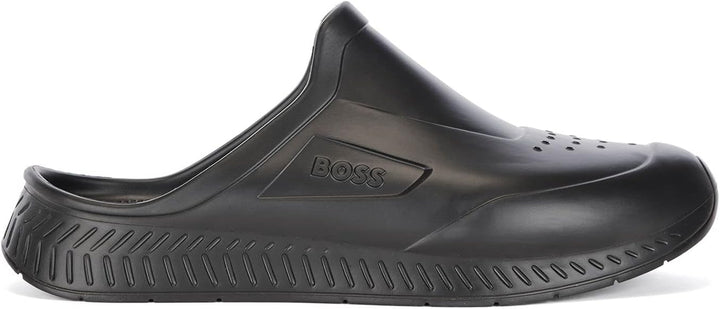 BOSS Herren Titanium-R Slid Gummierte Slipper mit Logo-Prägung Grösse 41 EU Black7, 41 EU Black7
