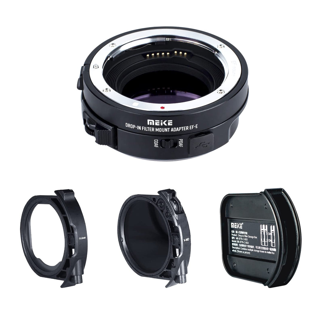 Meike MK-EFTE-C VND Drop-In Filter Autofokus Mount Objektivadapter für Canon EF/EF-S Objektive an So