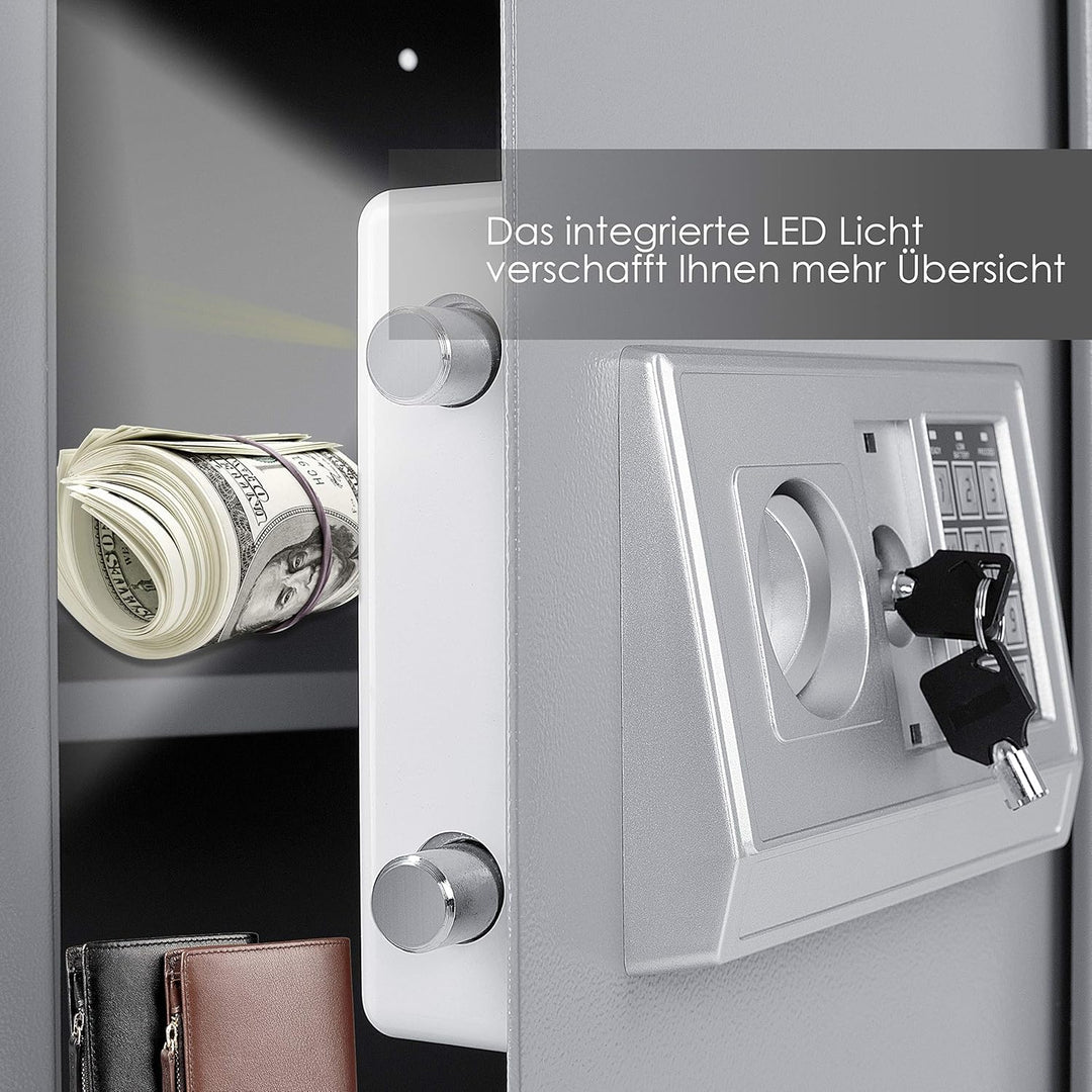 KESSER® Elektr. Tresor | 50x35x34,5 XXL | Türstärke 4mm | Elektronischer Safe | Doppelbolzenverriege