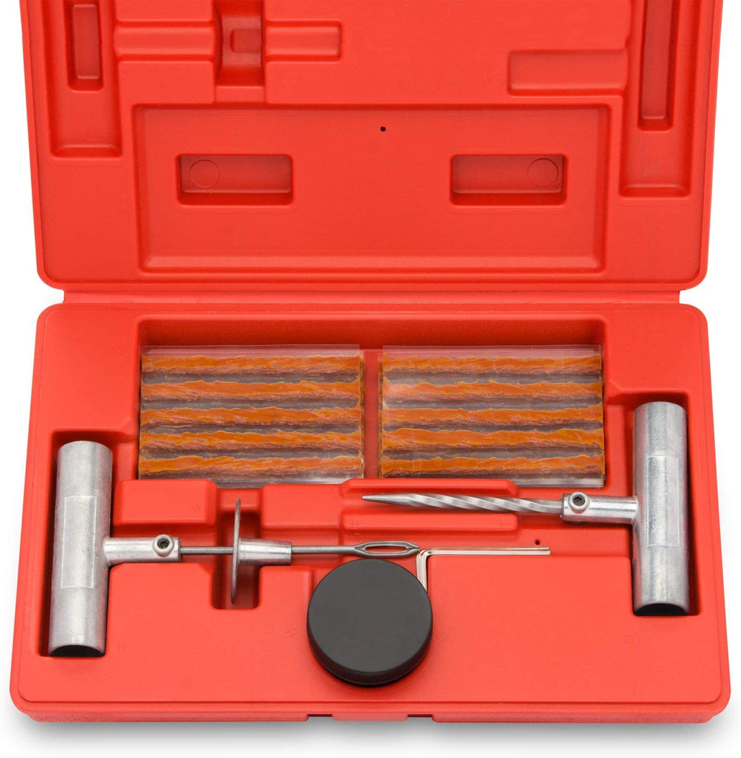 tooluxe® 50002L Reifen-Reparatur-Set Set, Stecker flach und Reifen punktiert | 35-teilig 35 Piece, 3