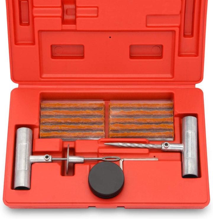 tooluxe® 50002L Reifen-Reparatur-Set Set, Stecker flach und Reifen punktiert | 35-teilig 35 Piece, 3