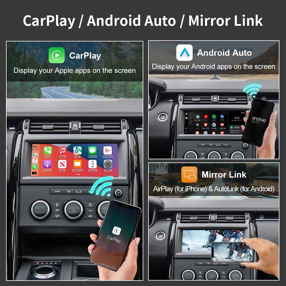 10,25 Zoll Wireless Carplay Android Auto Retrofit Kit Decoder mit Auto Rückfahrkamera für Land Rover