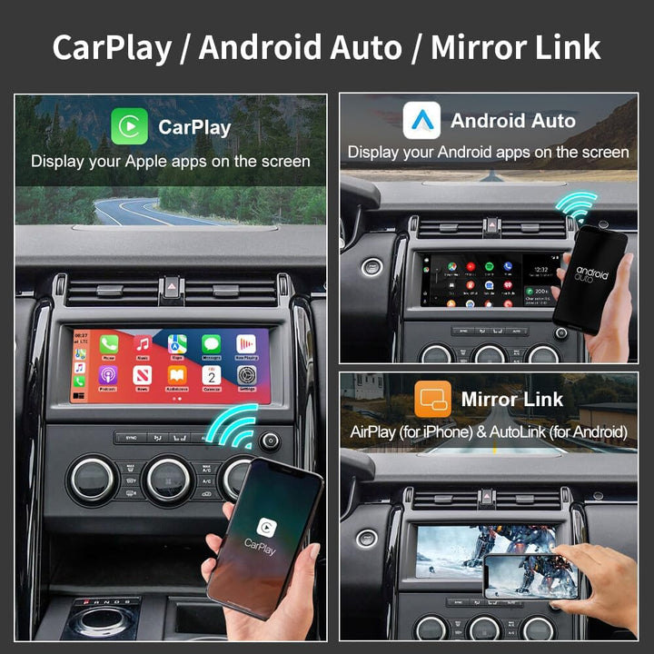 10,25 Zoll Wireless Carplay Android Auto Retrofit Kit Decoder mit Auto Rückfahrkamera für Land Rover