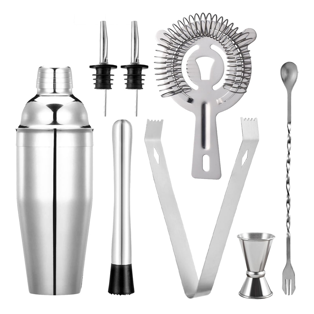 Cocktail Set - Edelstahl Cocktail Shaker - Coktailmixset 750 ML - Cocktail zubehör mit Shaker, doppe