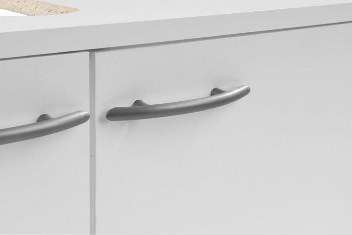 Waschbeckenunterschrank Waschtischunterschrank Badezimmerschrank | Weiss matt | 2 Türen | BxHxT: 63x
