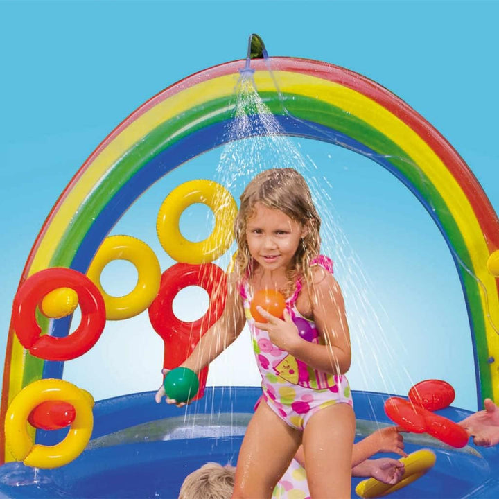 vidaXL Intex Aufblasbarer Pool Rainbow Ring Play Center 297x193x135cm 57453NP