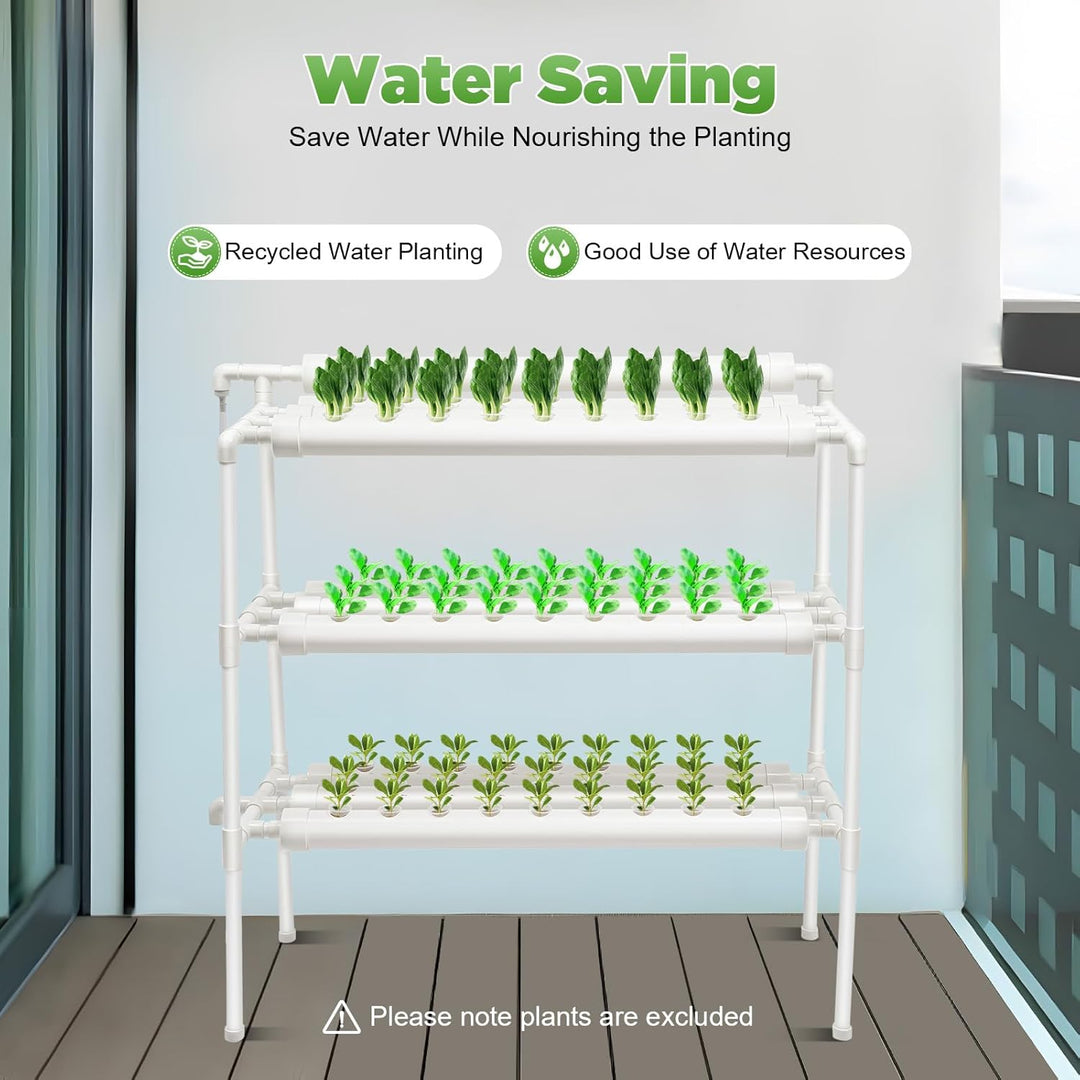 Futchoy Hydroponic Site Grow Kit 108/90 Plant Sites 3 Layer Plant Vegetable Garten Yard Terrasse, fü