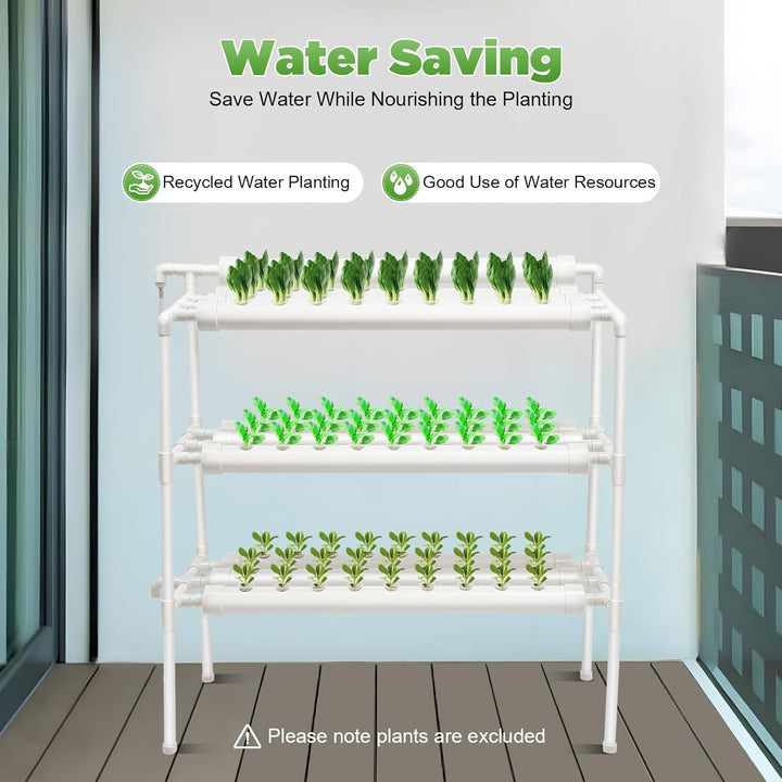 Futchoy Hydroponic Site Grow Kit 108/90 Plant Sites 3 Layer Plant Vegetable Garten Yard Terrasse, fü