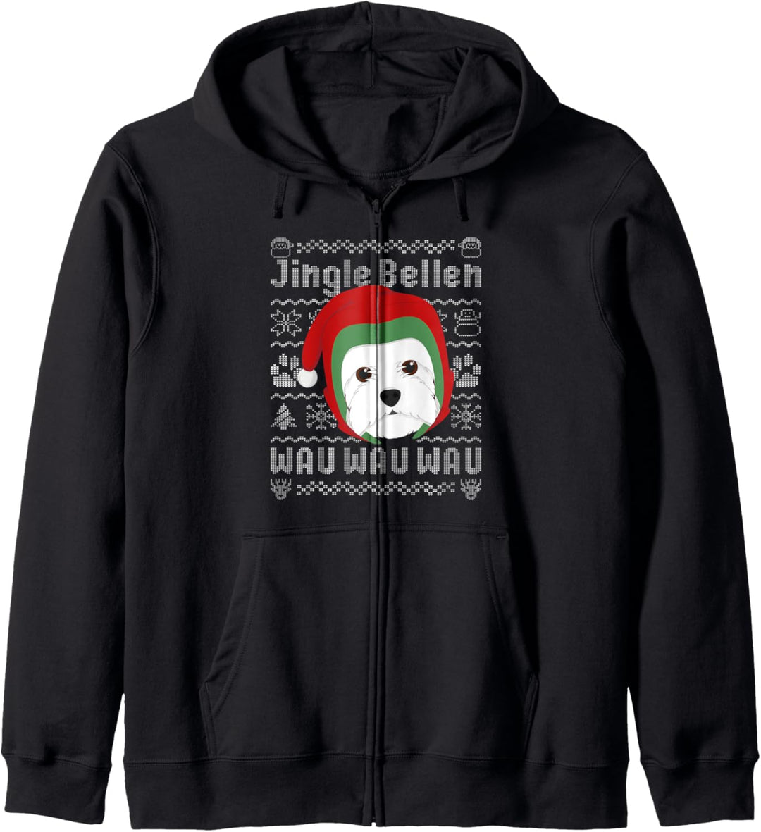 Lustiges Ugly Christmas West Highland White Terrier Kapuzenjacke