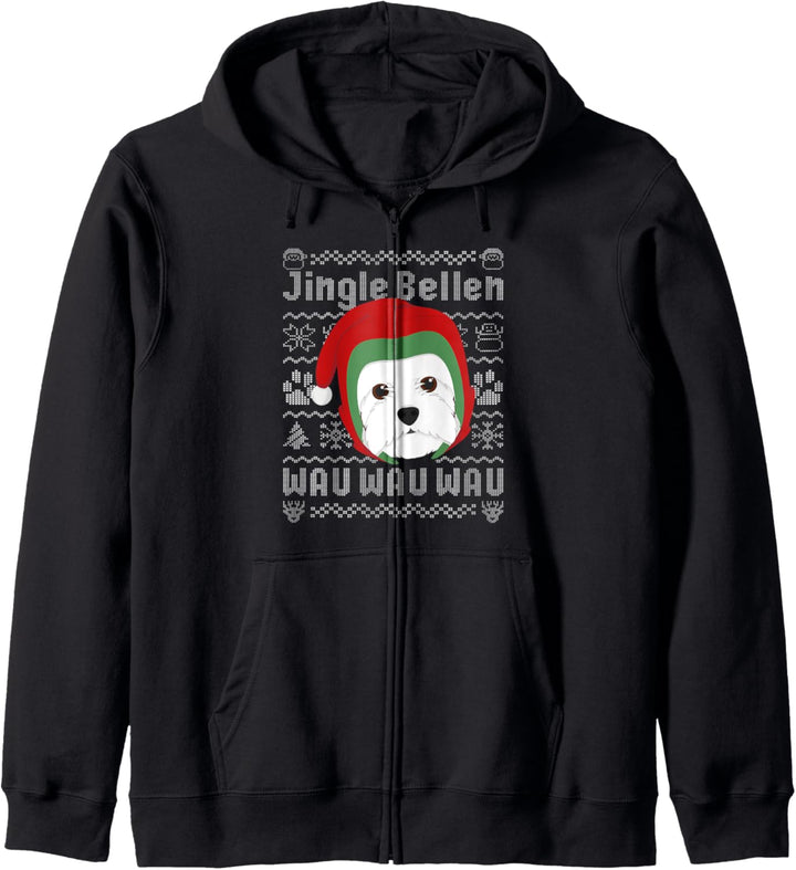 Lustiges Ugly Christmas West Highland White Terrier Kapuzenjacke