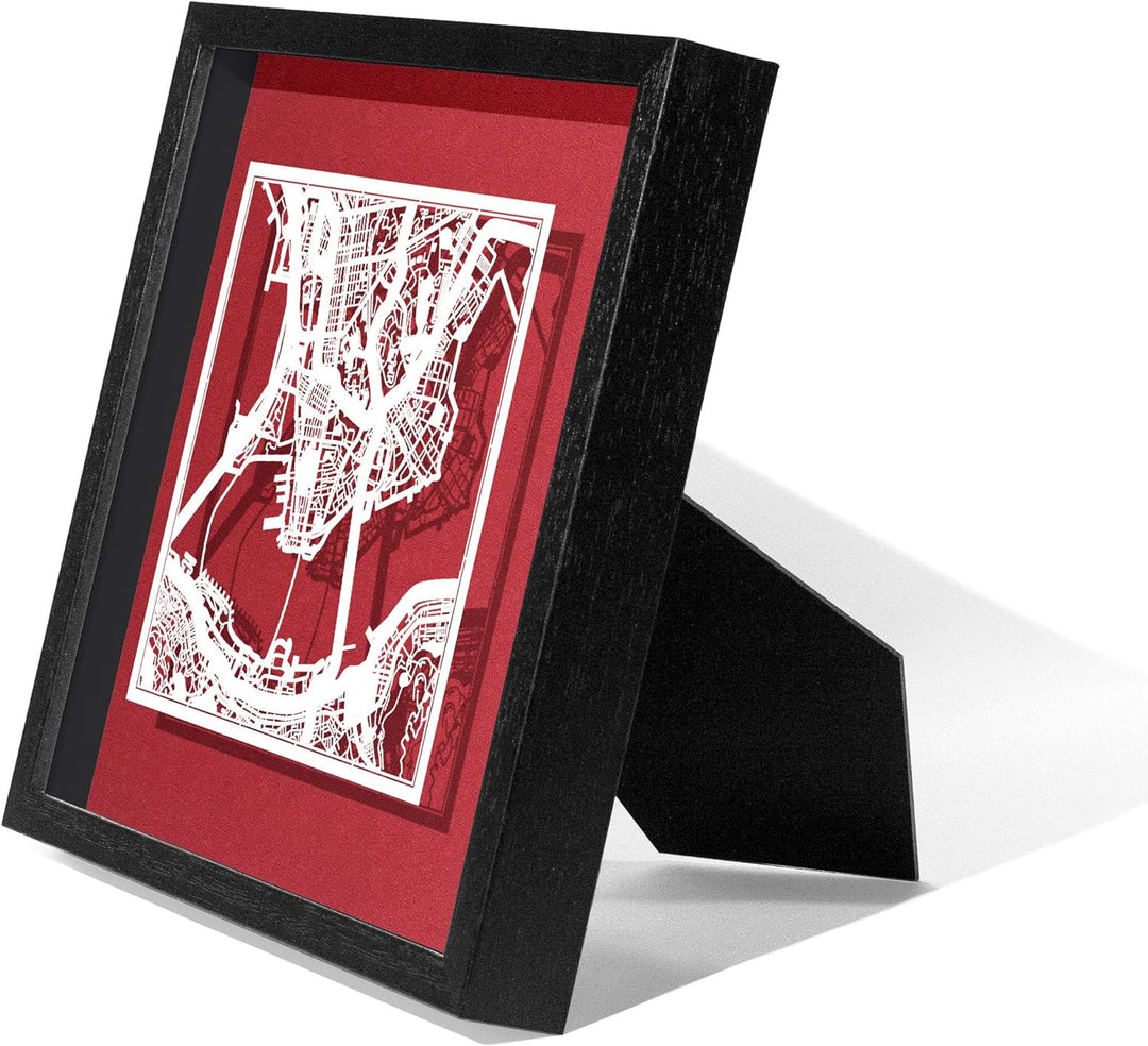 O3 DESIGN STUDIO - Marco de Papel para mapas, 22,8 x 22,8 cm, en Caja de Regalo, Fondo, autocambiant