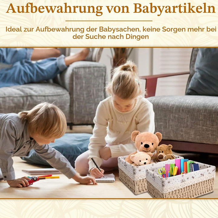 3 Pcs Aufbewahrungskorb Geflochten, 3 Grössen Geflochten Aufbewahrung Badezimmer Körbe, Aufbewahrung