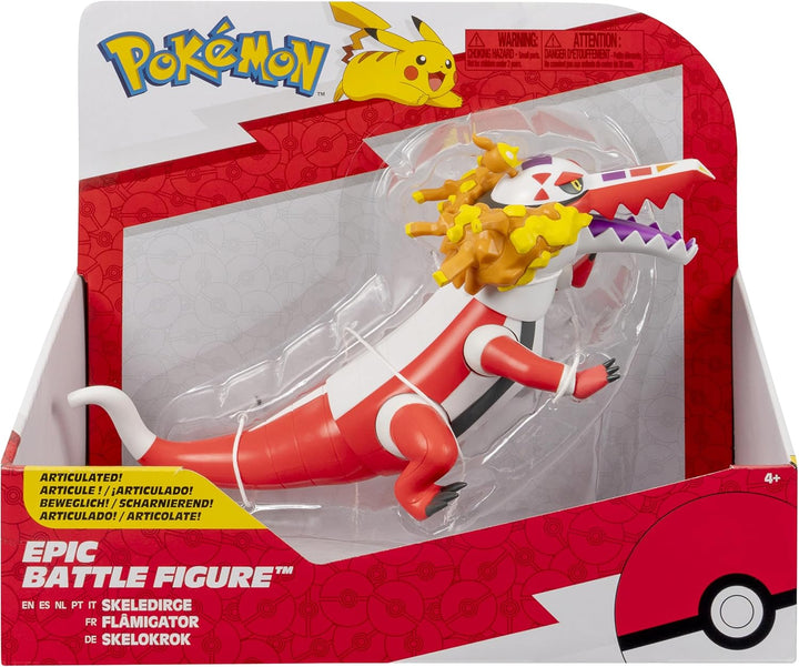 Pokémon PKW4081 -Skelokrok Epic Battle Figur 30 cm mit Display-Ständer, offizielle Figur