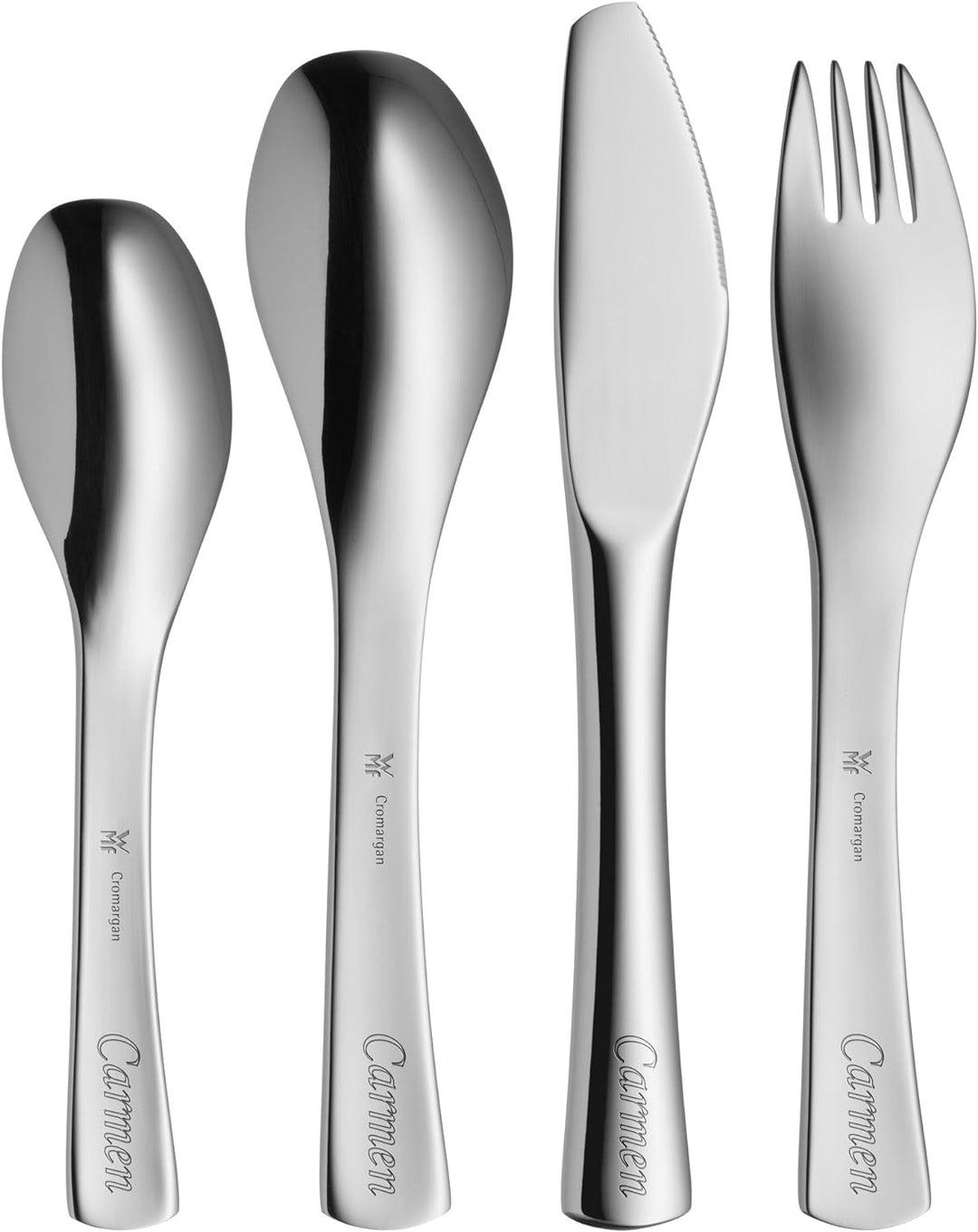 WMF Janosch Kinderbesteck Set 4-teilig, Cromargan poliert &amp; Biene Maja Kinderbesteck Set 4-teilig, K