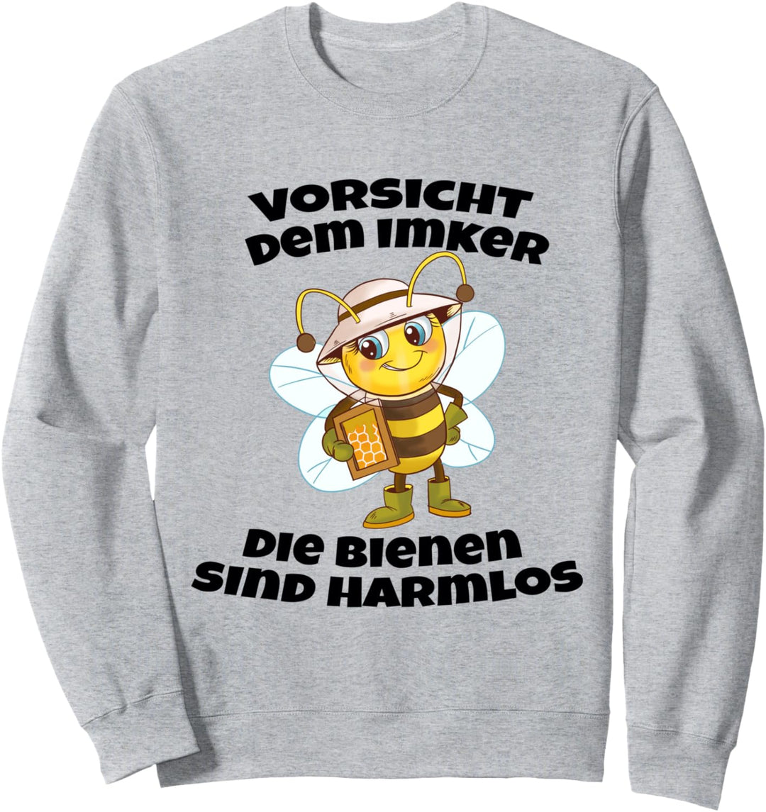 Vorsicht vor dem Imker Bienen Honig Honigwabe Imkerhut Sweatshirt