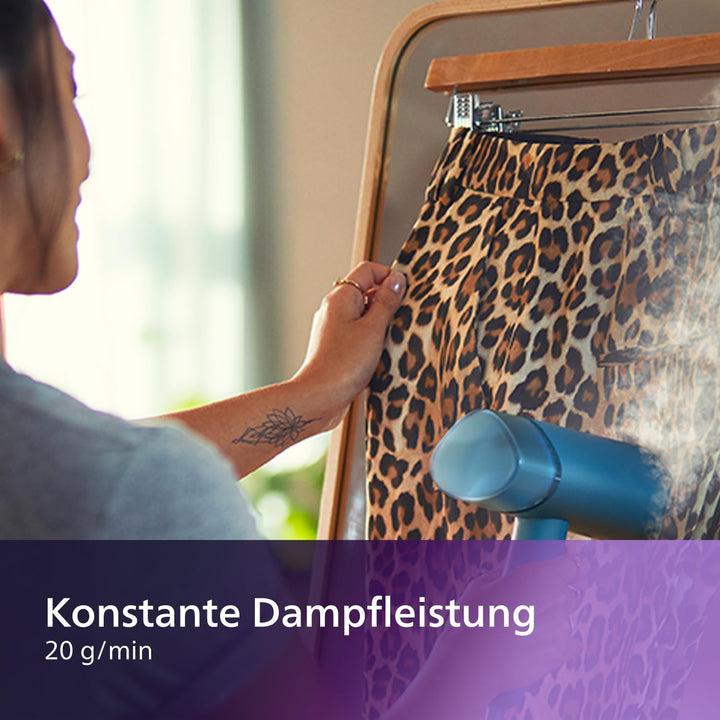 Philips 3000-Serie Tragbarer Dampfglätter - 1000 W, Kompakt und Faltbar, 100ml Wassertank konstante