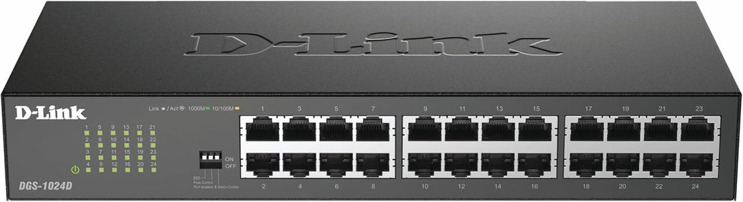D-Link DGS-1024D Gigabit Ethernet Switch (24 Ports, 10/100/1000 Mbit/s, einfache Plug & Play-Install