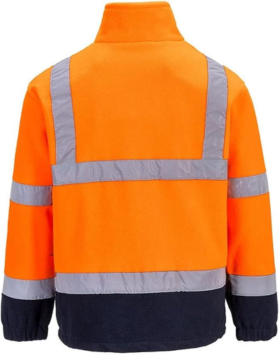 PORTWEST Fleemit Anti-Pilling-Ausrüstung, 300 g, 100% Polyester, 1 Stück, L, Orange/Navy, F301ONRL L