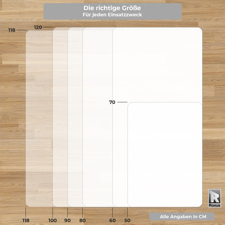 Roxus® Bodenschutzmatte Bürostuhl verschiedene Grössen (50x70cm, milchweiss) - Bürostuhl-Unterlage g