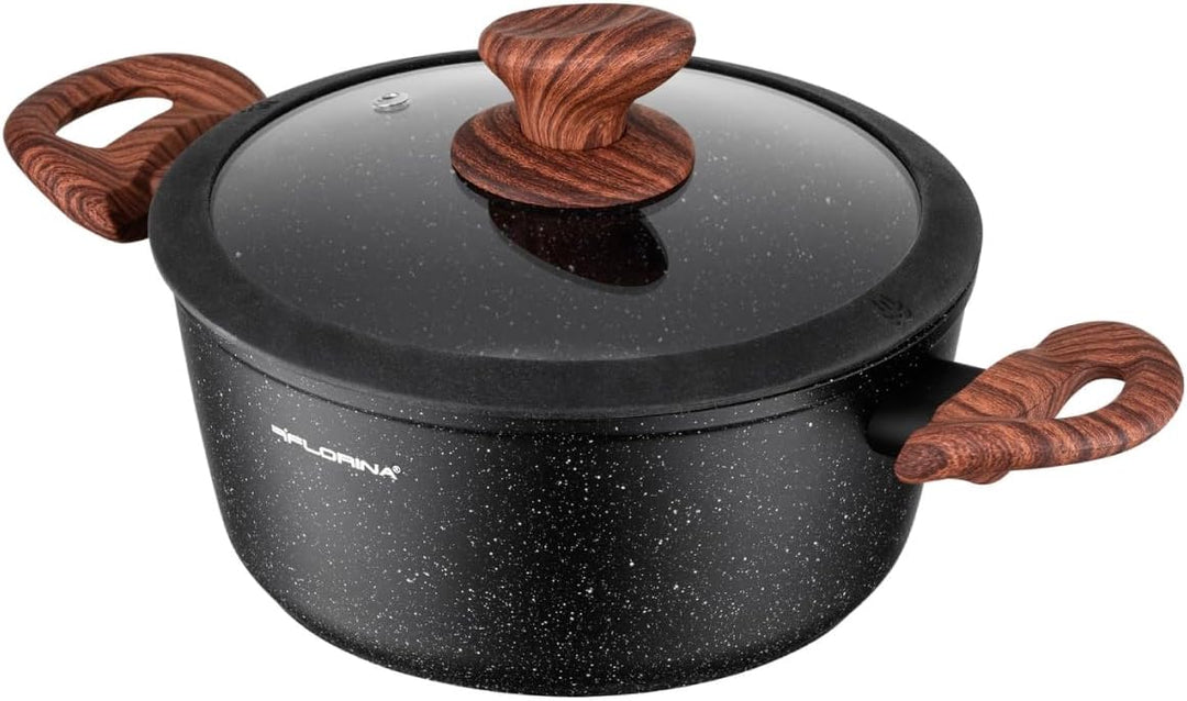 FLORINA Aluminiumtopf MASTER BLACK 20 cm 2.1L | Antihaftbeschichtung | Für alle Herdarten inkl. Indu