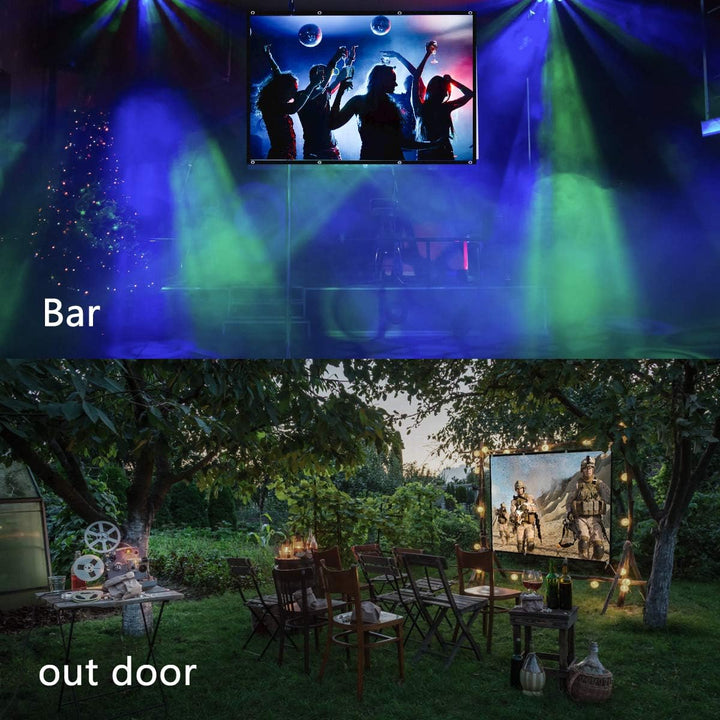Projektion Leinwand 120 Zoll, Tragbare Projektion sfläche mit 16: 9 HD 4K-Bildschirm für Heimkino-He