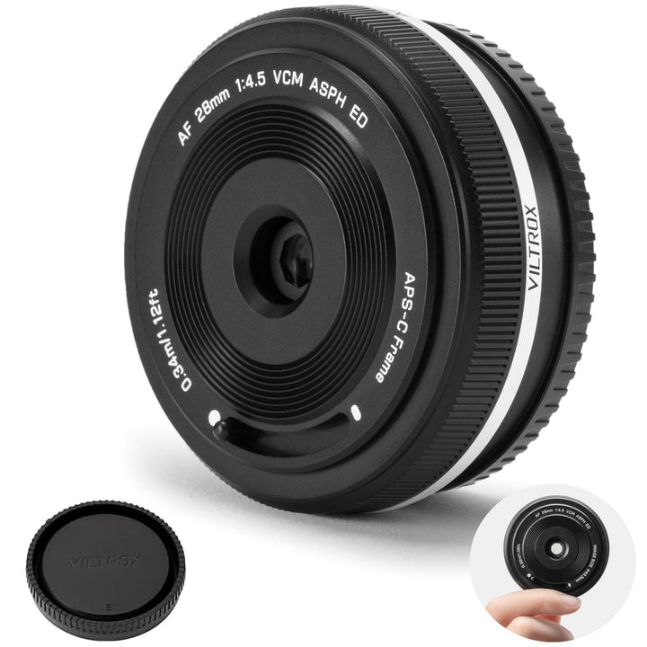 VILTROX 28mm F4.5 XF Pancake APS-C für Fuji XF, Autofokus Weitwinkel Festbrennweitenobjektiv für Fuj