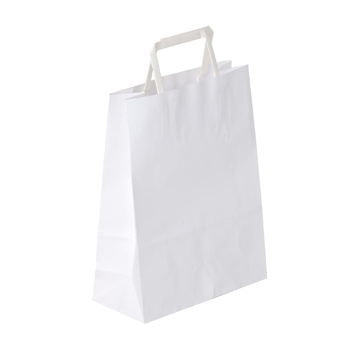 Propac z-show26 Umschlag Shopper aus Papier Flacher Griff, Weiss, 26 x 34 cm, Stück 100