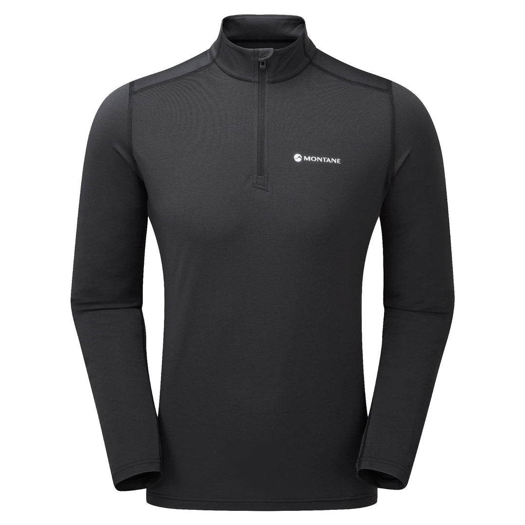 Montane Dart Thermo Zip Neck Mens Base Layer Top M Schwarz, M Schwarz