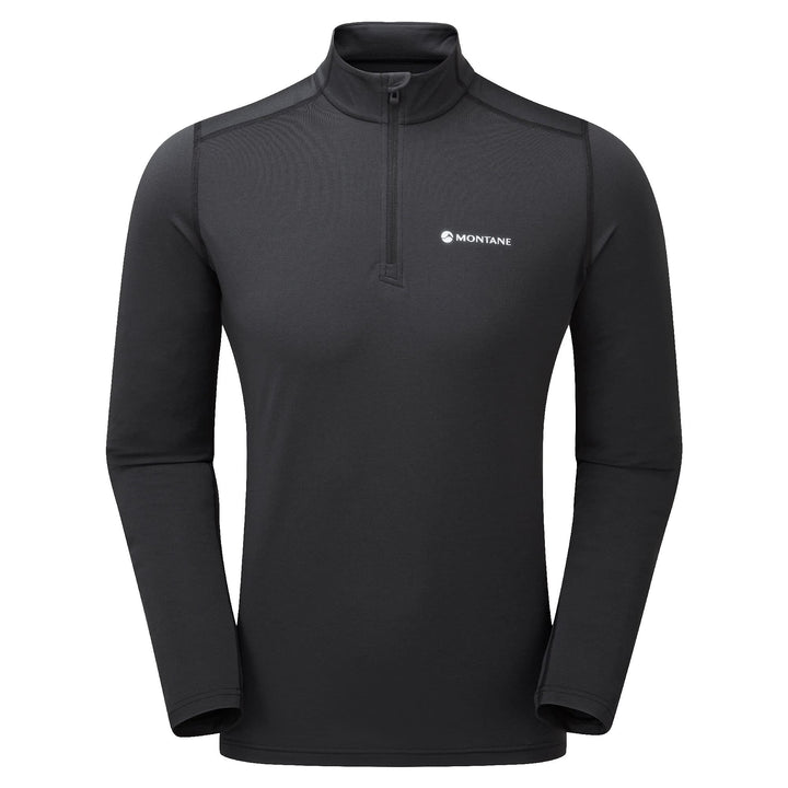 Montane Dart Thermo Zip Neck Mens Base Layer Top M Schwarz, M Schwarz