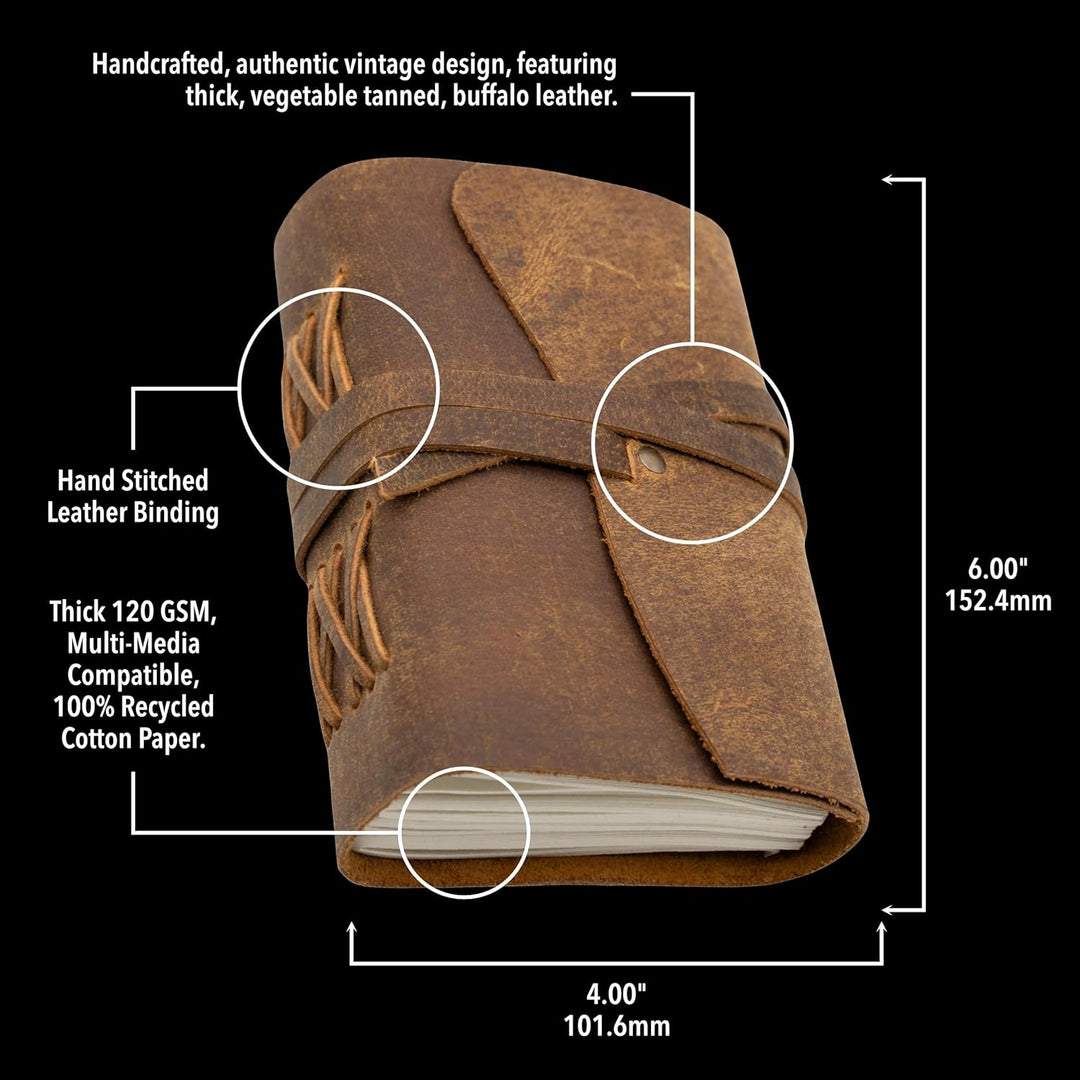 Kleines Vintage-Notizbuch Mit Ledereinband – Ein Tolles Geschenk Für Schriftsteller, Dichter Und Rei