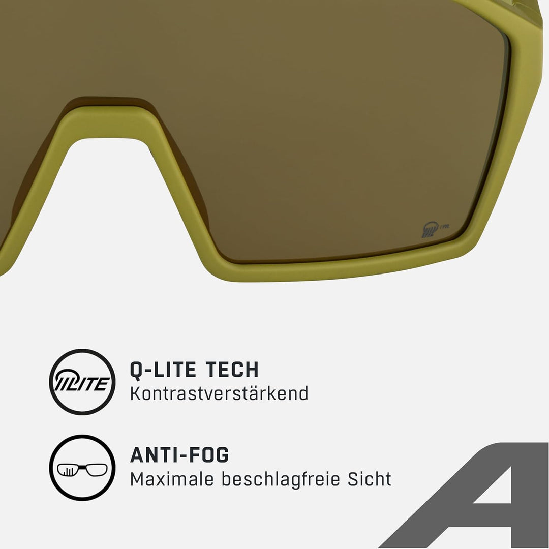 ALPINA RAM Q-LITE - Verspiegelte Sport- & Fahrradbrille Für Erwachsene, kontrastverstärkend, Beschla