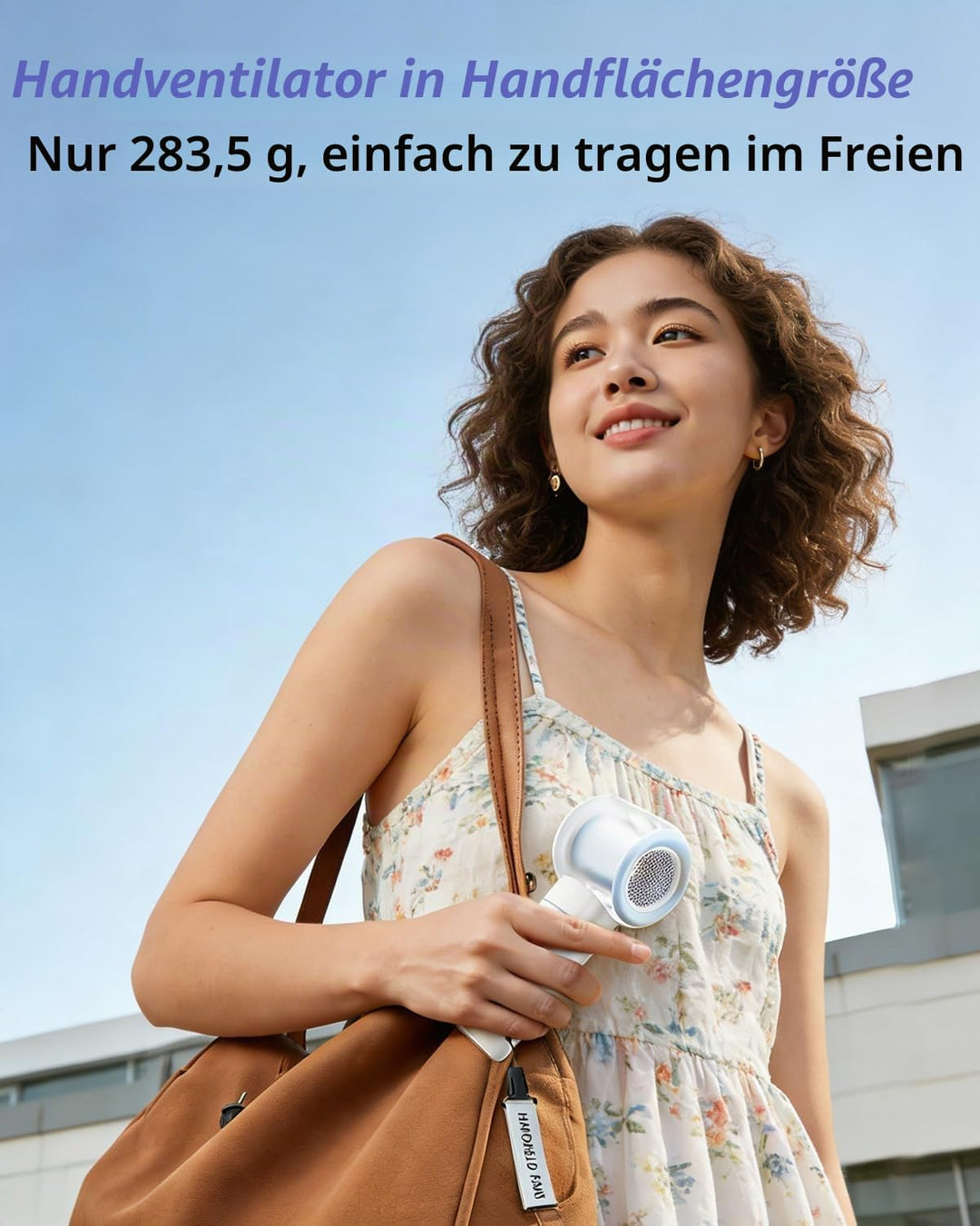 Tragbarer Turbo Handventilator mit Wasserkühlung, Kleiner Sprühventilator USB Wiederaufladbar, Digit